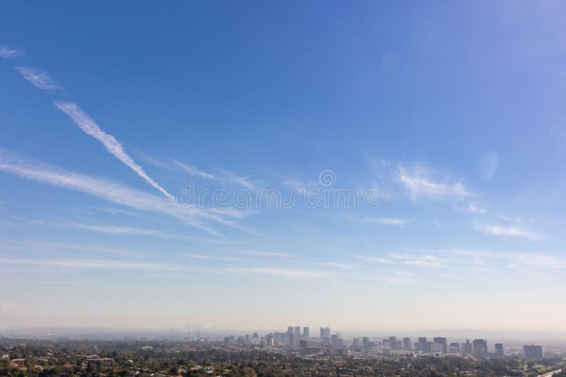 Los Angeles Skyline in San Fernando Valley Stock Image Image of