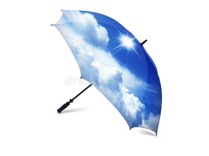 Blue Sky with White Cumulus Cloud on umbrella