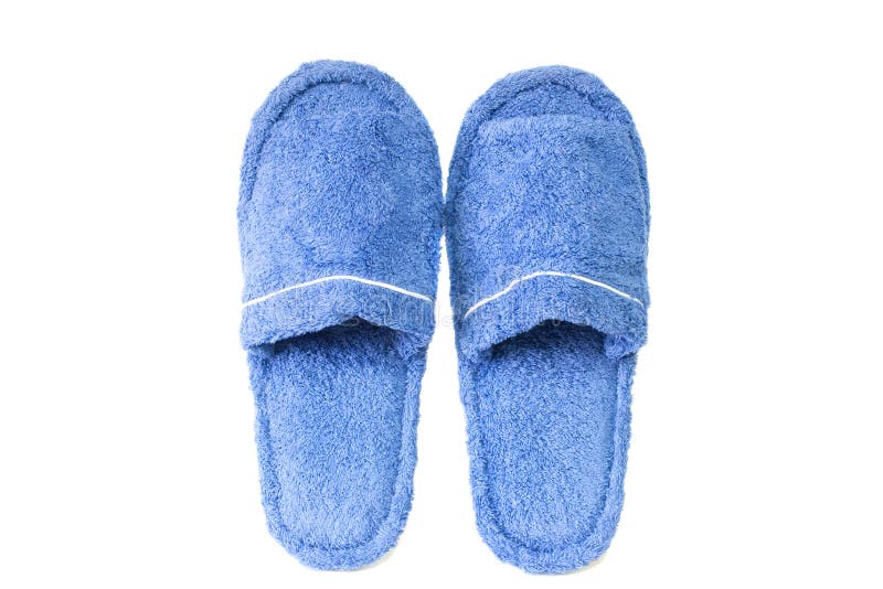 Blue slippers stock photo. Image of bathroom, foot, comfort 13999300