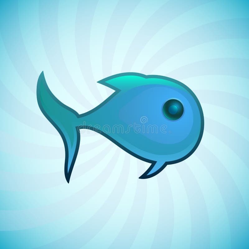 Blue small fish, isolated illustration stock illustration