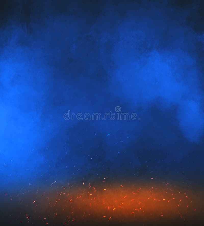 Blue Smoke Background and Sparks Under it Stock Image - Image of beautiful,  city: 239455967