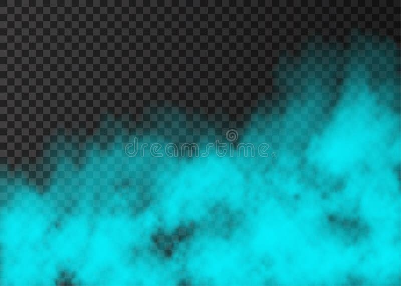 Blue Smoke or Fog on Transparent Background Stock Vector