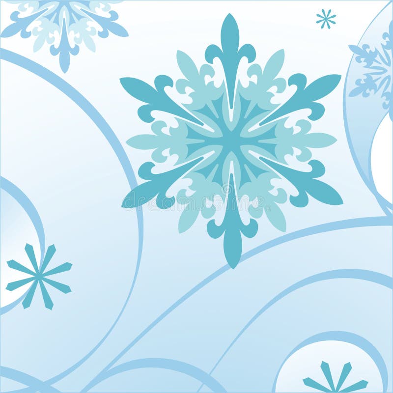 Organic blue snowflake with whimisical lines behind