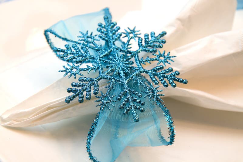 Blue Snowflake Napkin Holder