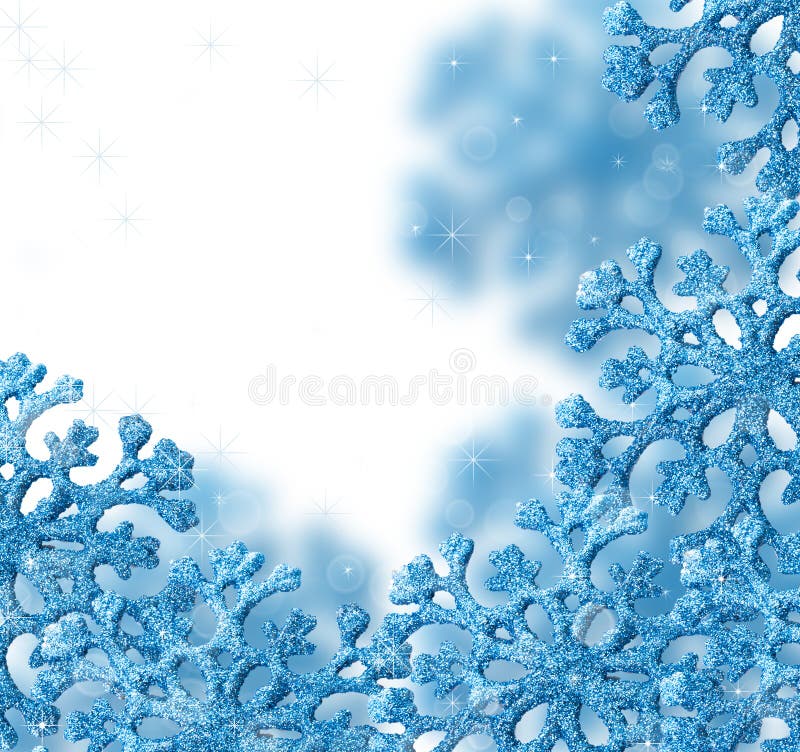 Blue snowflakes with a beautiful background.