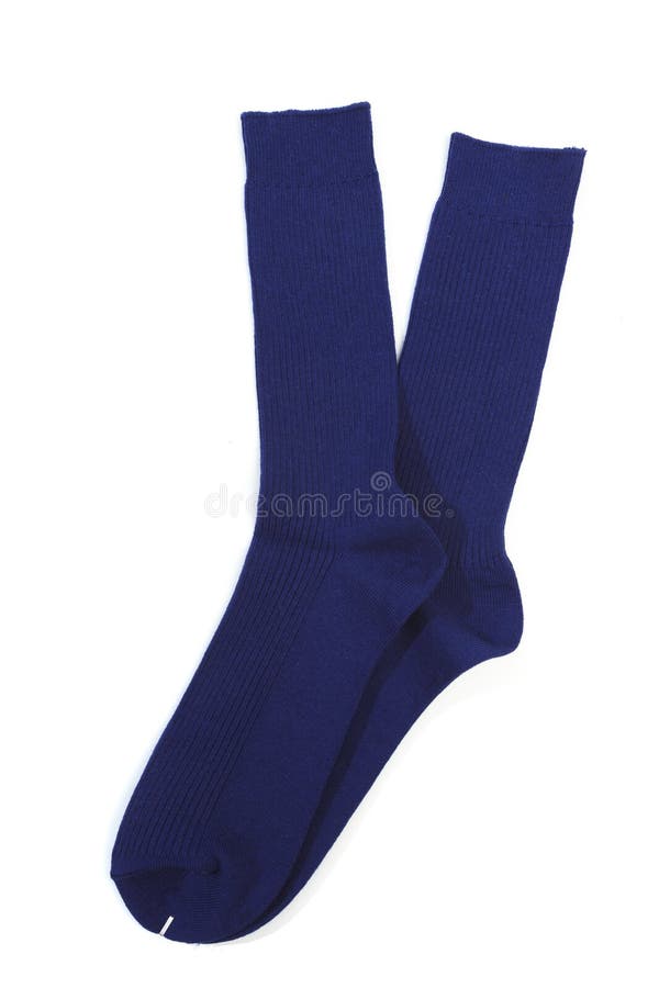 Blue And White Striped Socks On White Background Stock Photo - Image of ...
