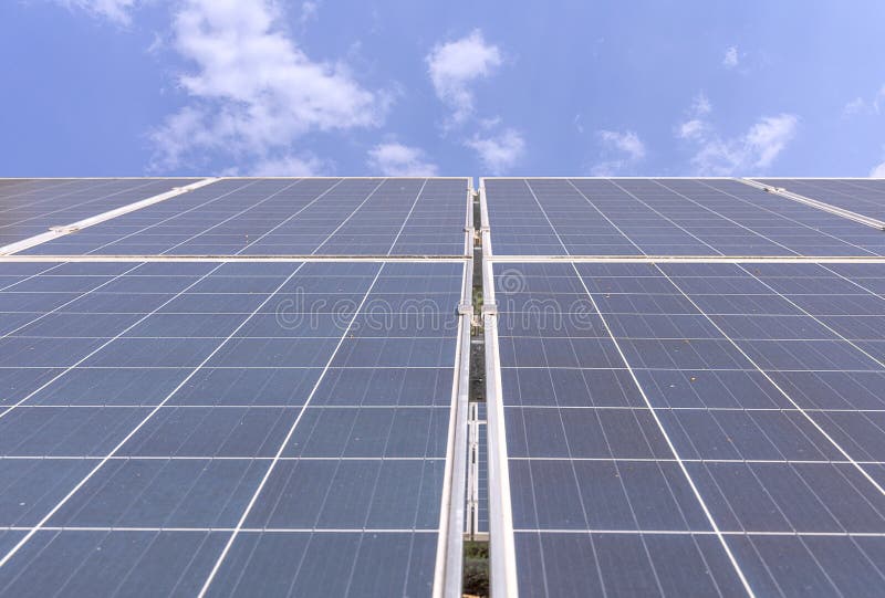 Blue solar panels stock image. Image of background, electricity 213794449