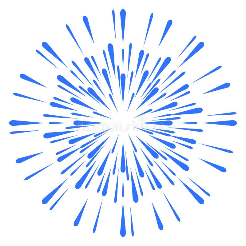 Blue sparkles burst. Event show firework icon stock illustration