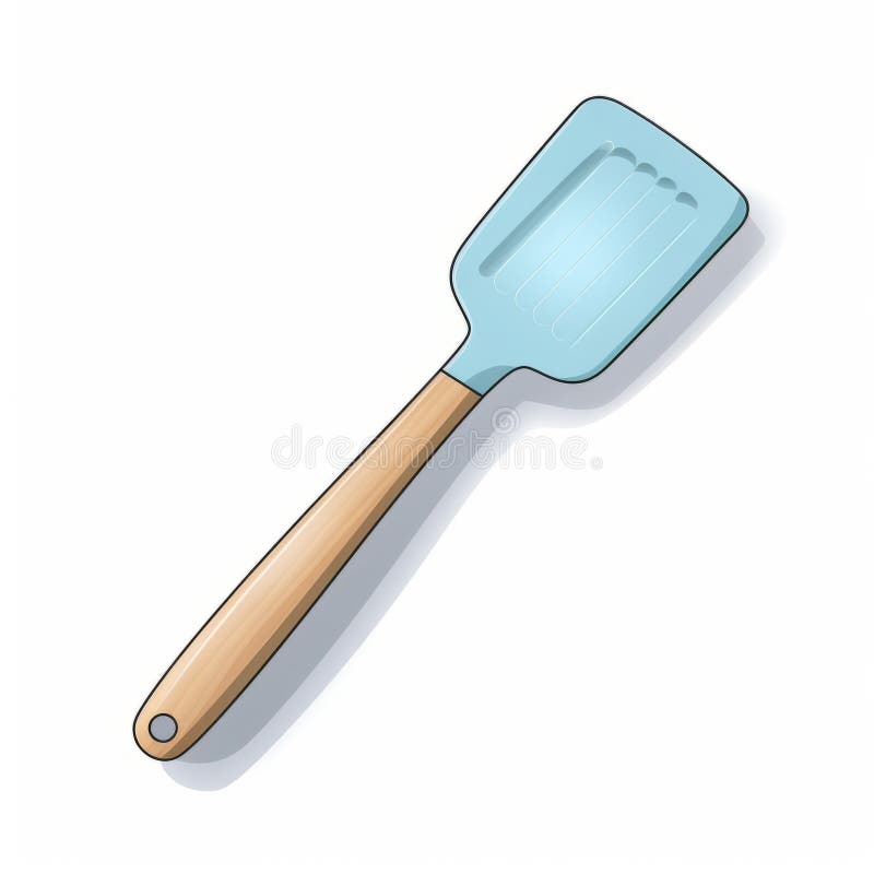 https://thumbs.dreamstime.com/b/blue-spatula-style-colorful-cartoon-placed-white-background-features-light-brown-teal-color-combination-291971995.jpg