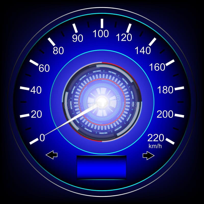 Speedometer Fast Blue Needle Stock Illustration Illustration of