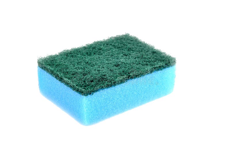 A blue sponge dish isolated