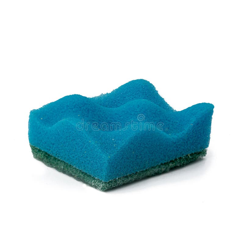 Blue Sponge for Washing Dishes Isolated on White Stock Photo Image of