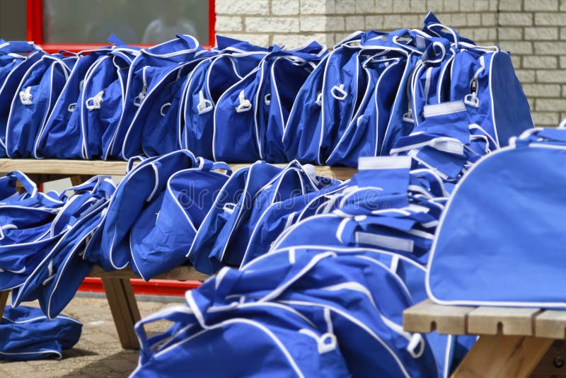 Blue sports bags