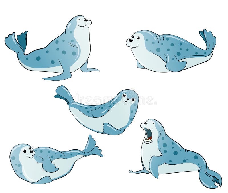 Blue spotted seals stock illustration Blue spotted seals stock illustration