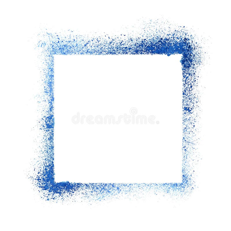 Blue sprayed stencil frame stock illustration