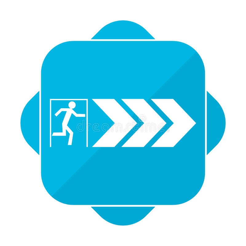Blue square icon exit royalty free illustration
