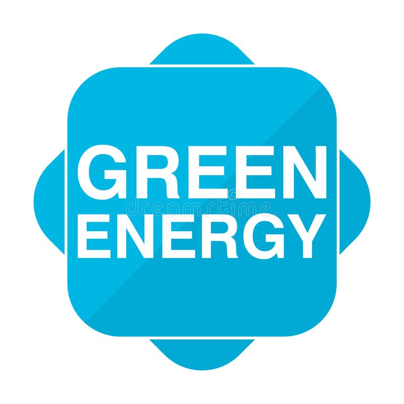 Blue Square Icon Green Energy Stock Vector Illustration of emblem