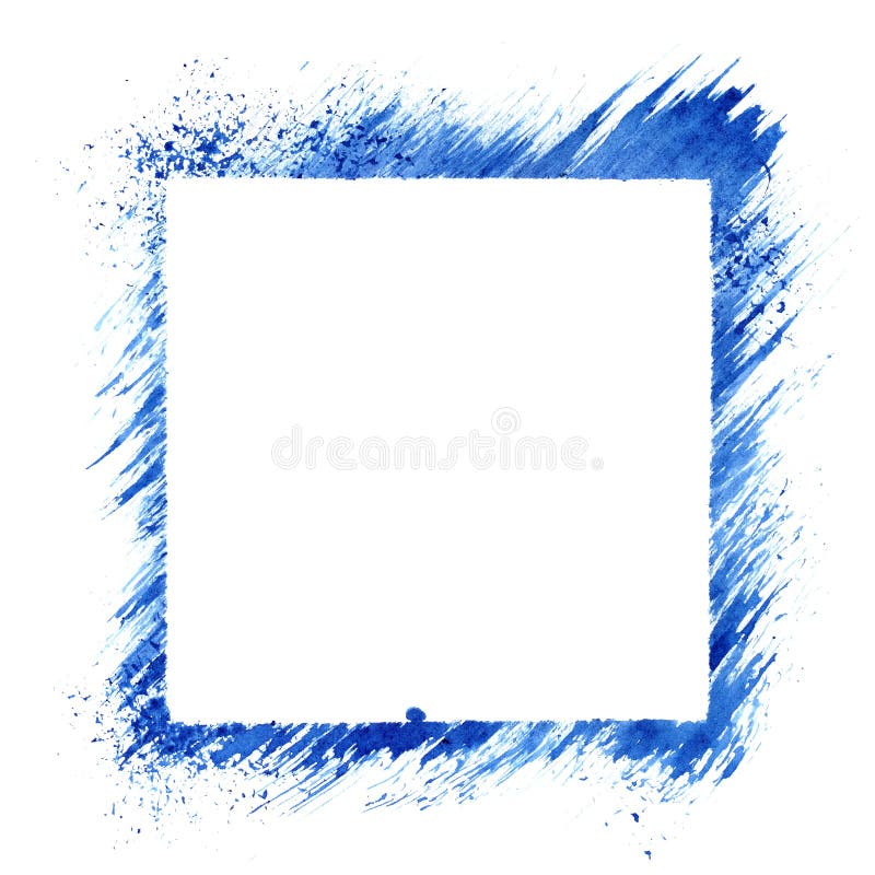 Blue square stencil frame vector illustration