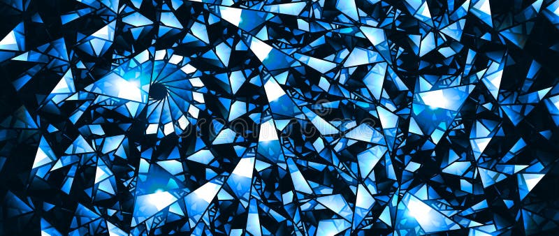 Blue stained-glass widescreen abstract background