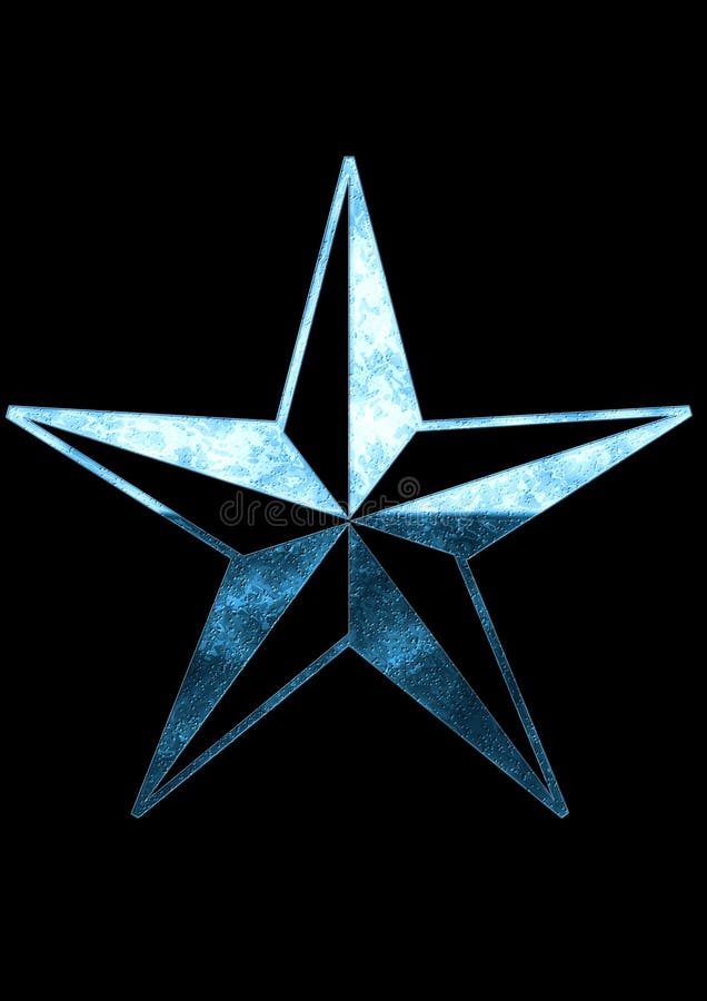 Blue Star on Black Background Stock Illustration Illustration of