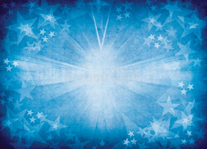 Blue star burst background.