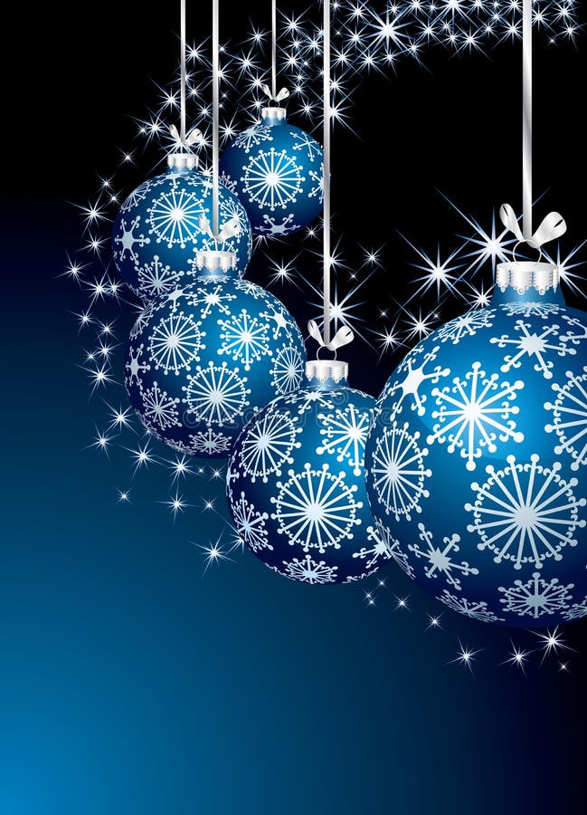 Blue Christmas Balls on White Background Stock Vector - Illustration of ...