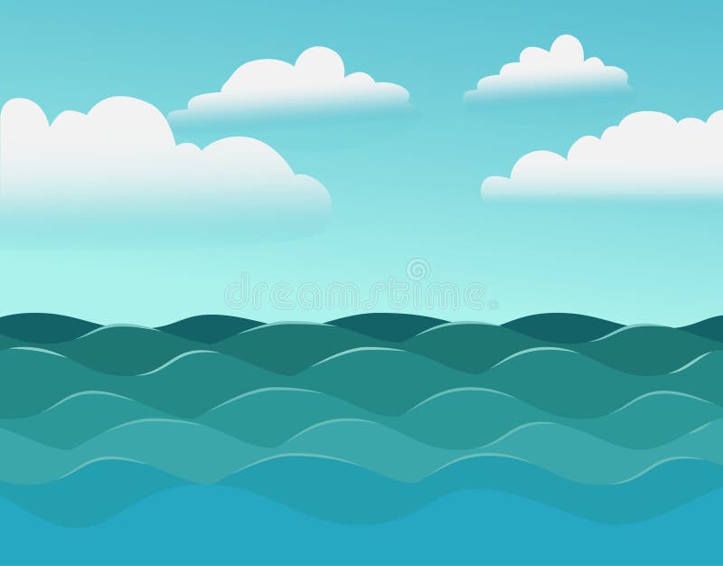 Blue summer ocean background design