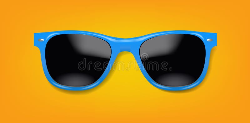 Blue Sunglasses And Orange Background vector illustration