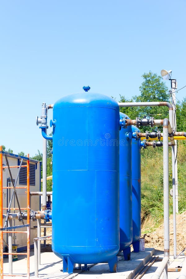 Blue Gas Tanks Stacked for Home Use Stock Image Image of propane
