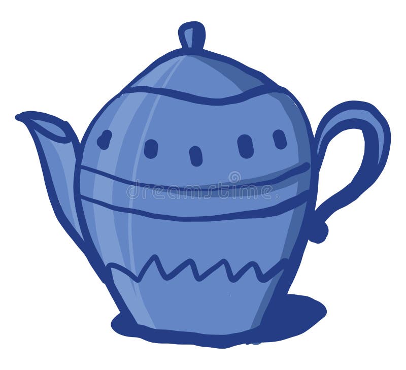 Blue Tea Pot, Illustration, Vector Stock Illustration - Illustration of ...