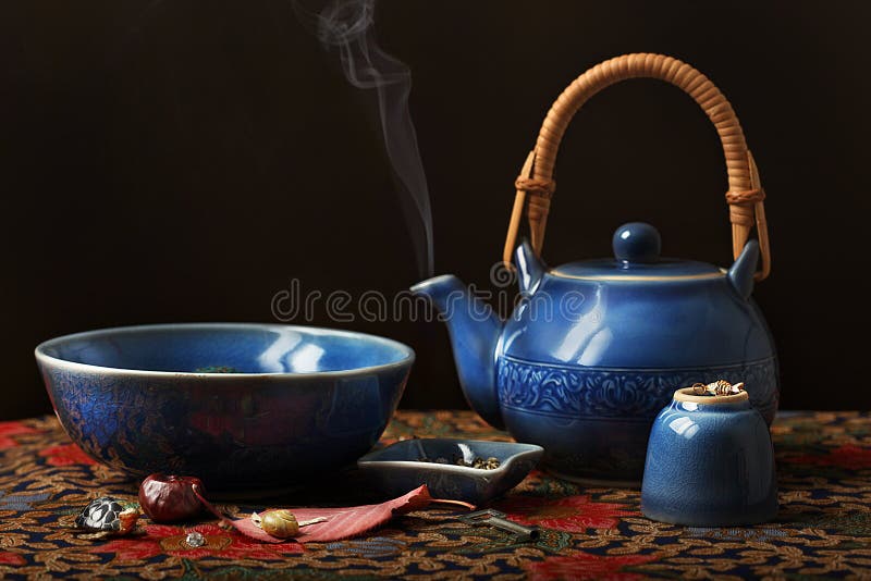 Blue Tea Set Night