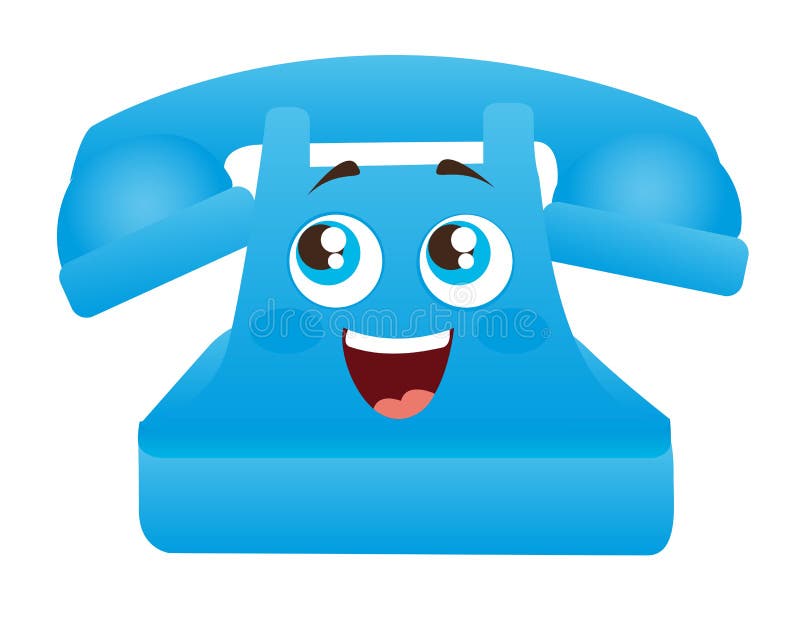 Blue telephone cartoon stock vector. Illustration of fashioned - 22742801