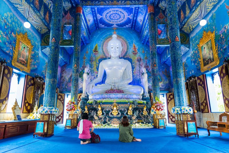 Blue Pagoda in Blue Temple or Wat Rong Sua Ten, Chiang Rai province, Thailand