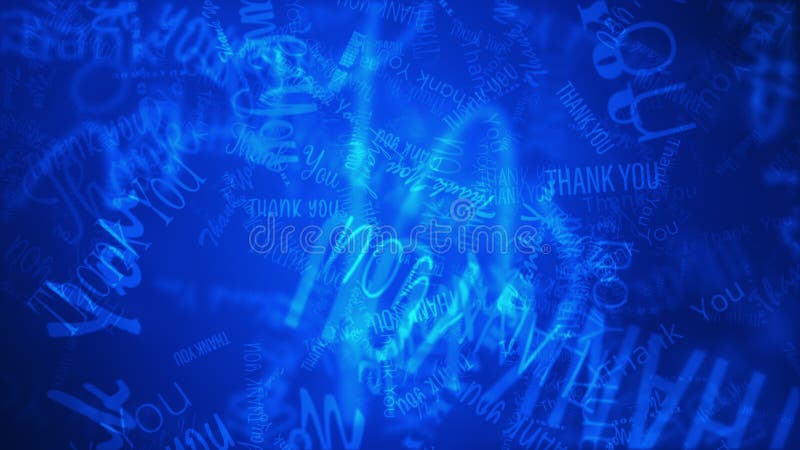 Blue Text of THANK YOU typing motion