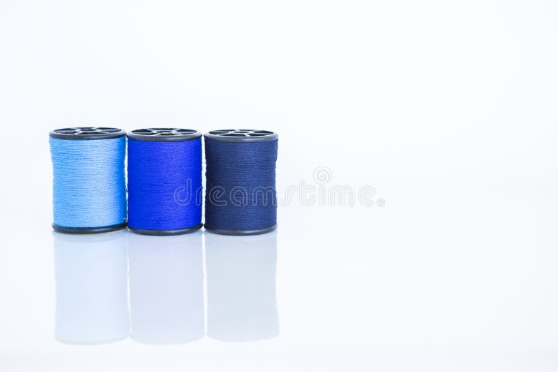 Blue Thread Color Set on White Background Stock Photo Image of white