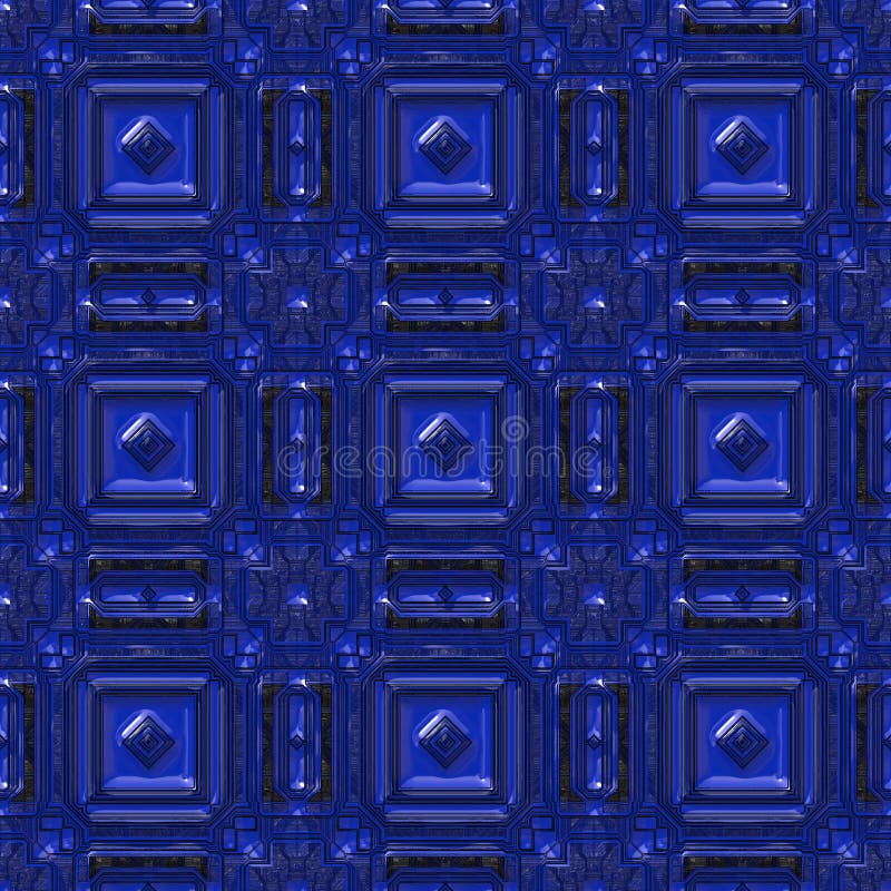 Computer generated illustration of blue colored decorative tile. Computer generated illustration of blue colored decorative tile