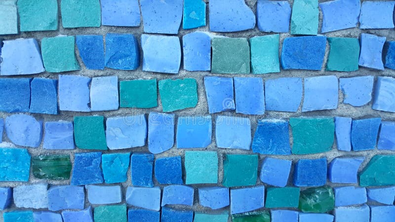 Blue tile mosaic on the wall stock image Blue tile mosaic on the wall stock image