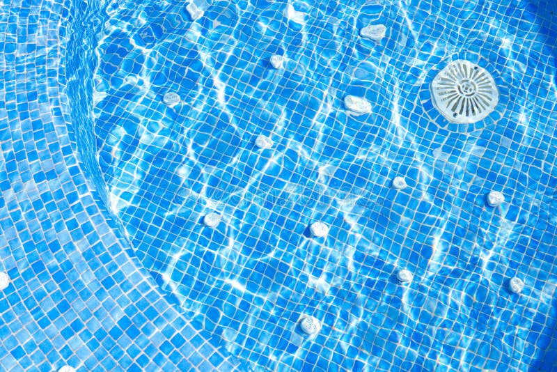 Blue tiles spa pool with jets detail