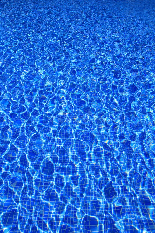 Blue tiles swimming pool water