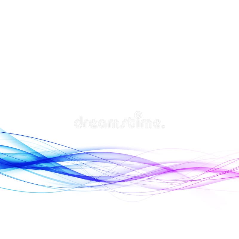 Blue to pink dynamic abstract swoosh lines stock illustration