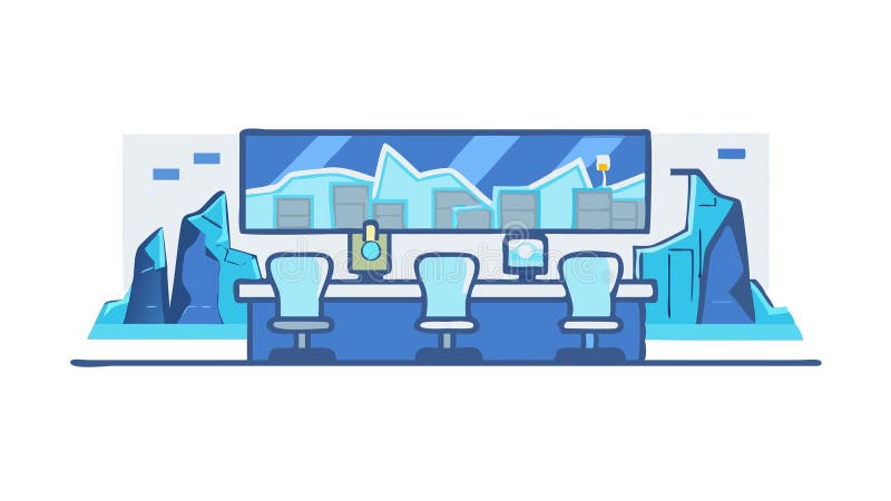 Blue Tone Control Room. Data Management. Operations Command, vector design Generative AI stock illustration