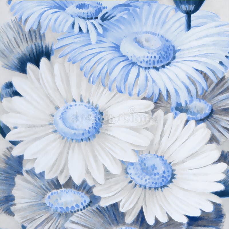 Blue-toned floral design