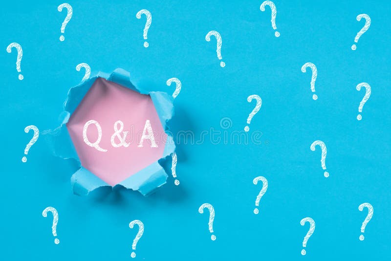 Blue torn paper with question mark revealing Q&A word royalty free stock photos Blue torn paper with question mark revealing Q&A word royalty free stock photos