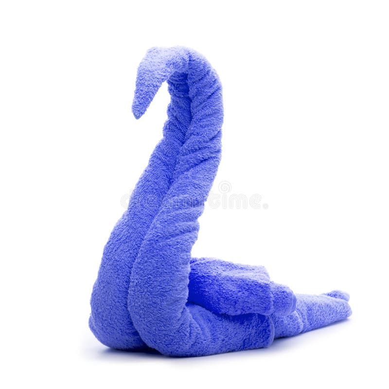 Blue towel swan royalty free stock photography Blue towel swan royalty free stock photography