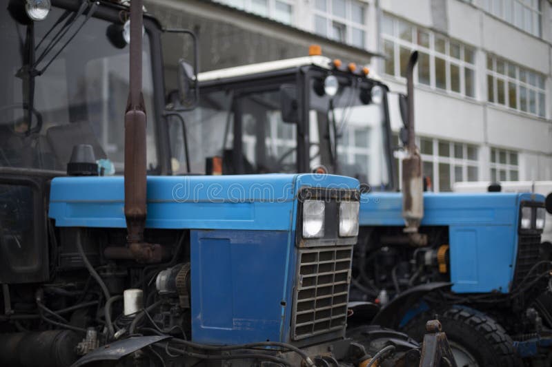 Blue Tractor. Industrial Engineering Stock Photo Image of auto