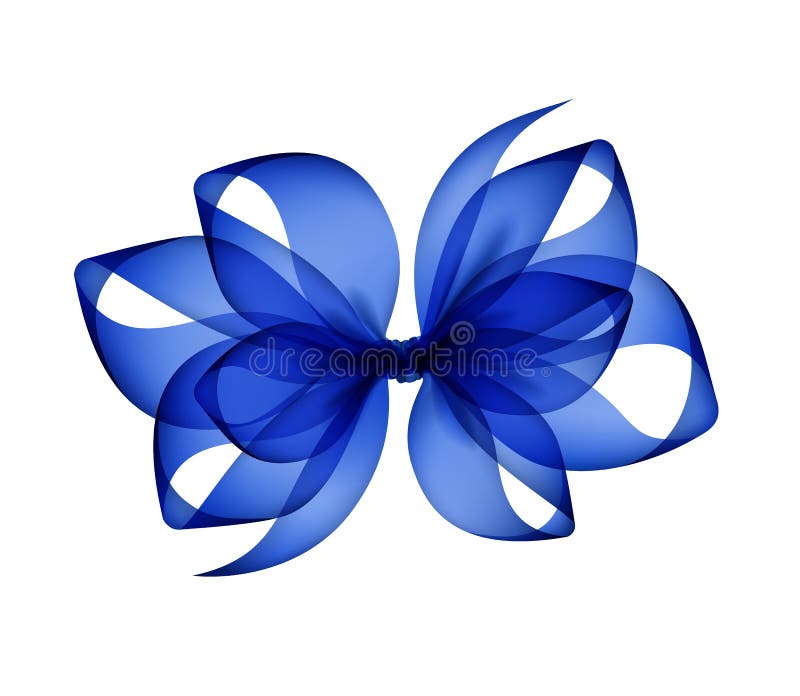 Uddrag celle Logisk Blue Transparent Bow Isolated on White Background Stock Vector -  Illustration of package, festive: 80132621