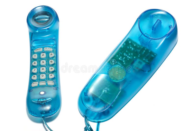 Blue transparent phone royalty free stock images