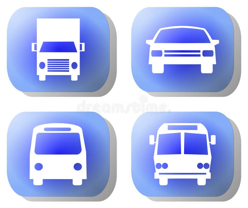 Blue transport buttons stock illustration