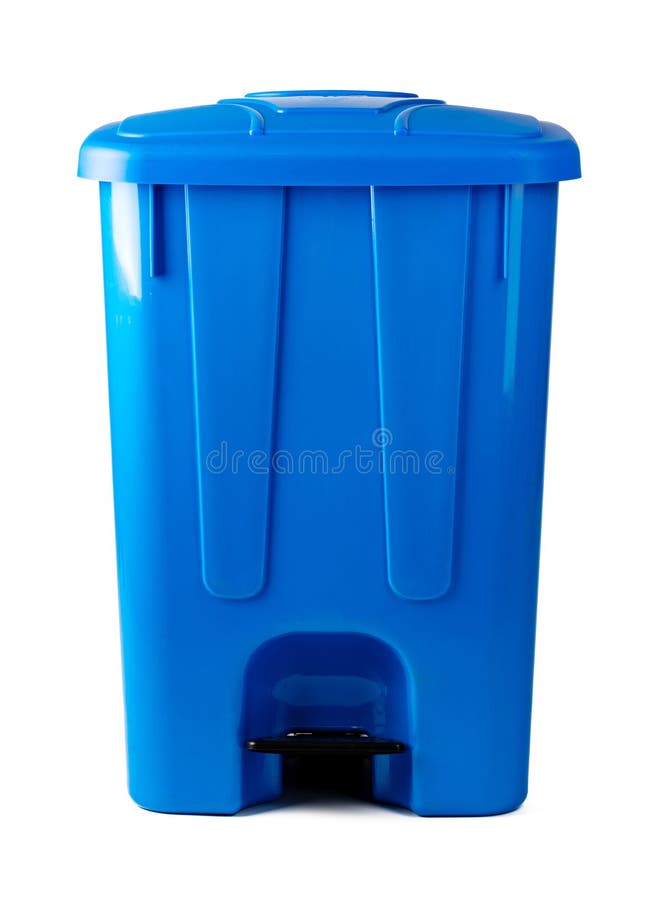 A Blue Trash Bin Isolated on White Stock Photo Image of isolated