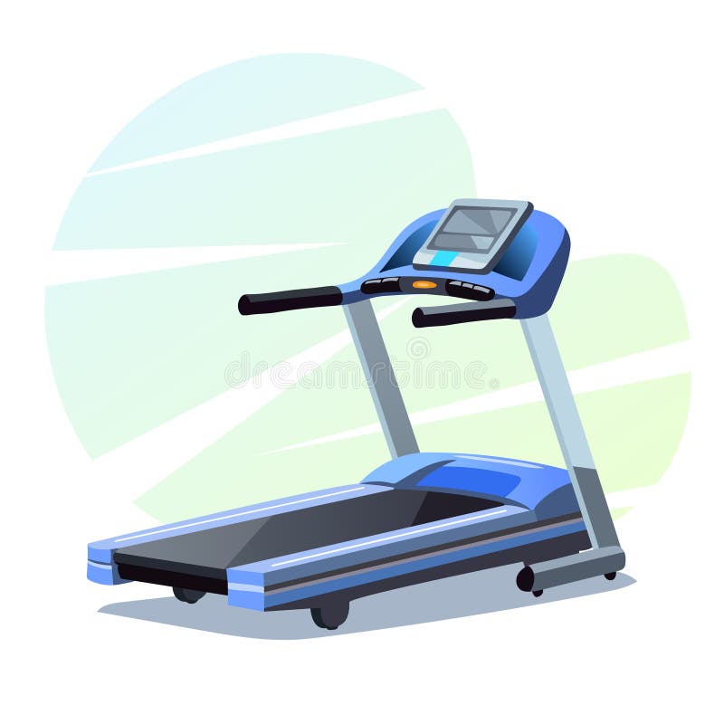 Blue Treadmill for Fitness. Cardio workouts. Sports exercises for health royalty free illustration